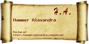 Hammer Alexandra névjegykártya